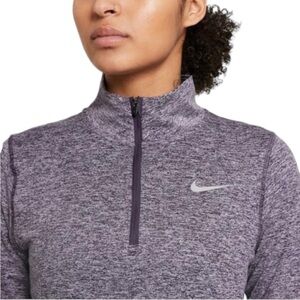 Nike Dri-Fit Element Heather Gray Quarter-Zip Running Top Medium